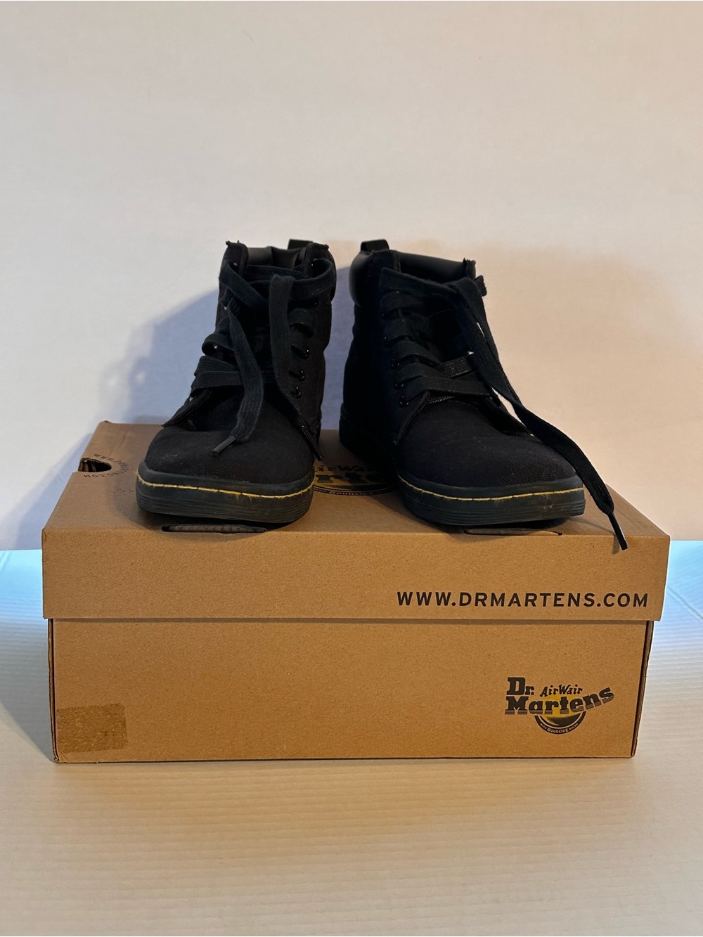 Dr. Martens Kids Maelly Black Canvas High-Top Boots